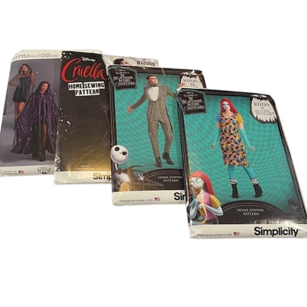 Simplicity adult costume patterns, various sizes, lot of 4.